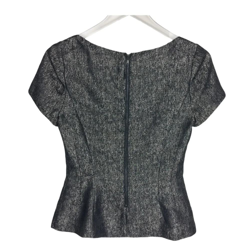 Halogen Metallic Short Sleeve Event Party‎ Top XS